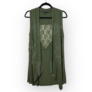 Cable & Gauge Green Vest Cardigan M